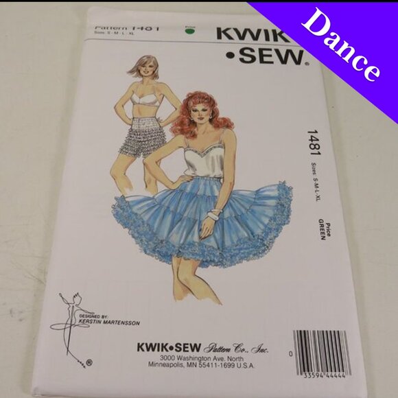 Kwik Sew 1481 Clothing Pattern DANCE petticoat, underskirt & panties UNCUT - Picture 1 of 6